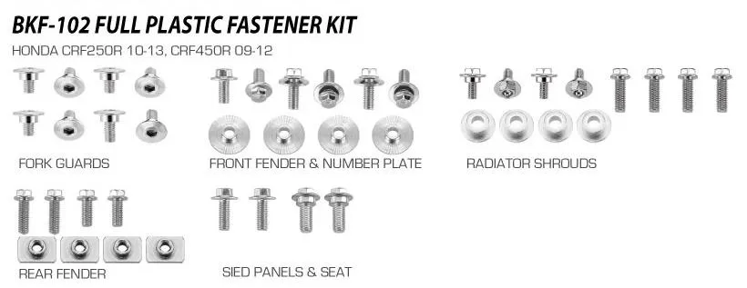 282-bkf-102. MSD Plastics Fastener Kit - CRF250R/CRF450R