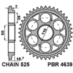 213-R-4639-39#1.jpg. PBR Rear Sprocket 4639-39