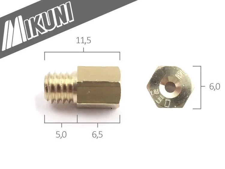 274-2mj. BWX Main Jet MIKUNI- Hex (5 Pack)