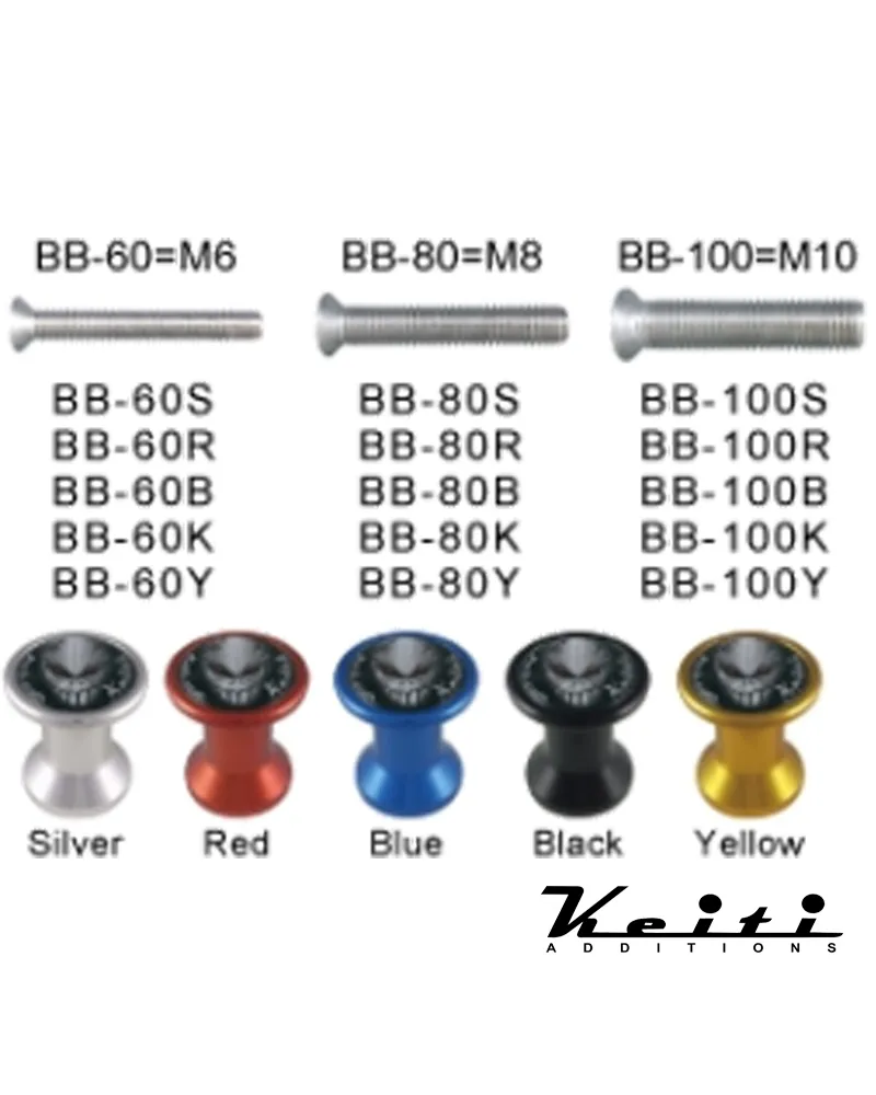 bb--1. KEITI Swingarm Bobbins - 8mm - Blue