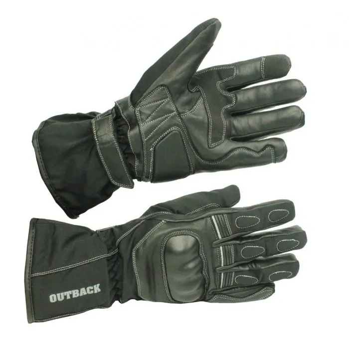 390-G8115-B#1.jpg. OUTBACK Winter Textile/Leather Gloves - Black