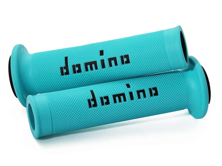 a01041c4080b7-0 (2). DOMINO A010 Road Racing Grips - Cyan/Black