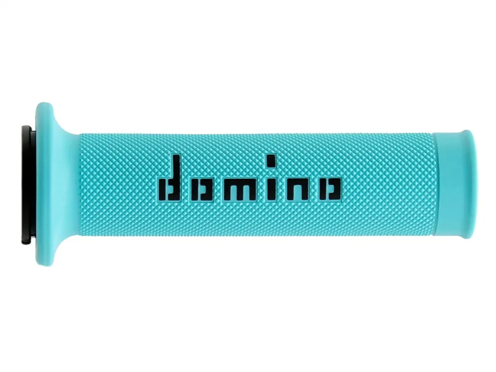 a01041c4080b7-0. DOMINO A010 Road Racing Grips - Cyan/Black
