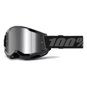 10025003200001 #1. 100% Strata 2 Jnr Black Goggle - Silver Mirror Lens