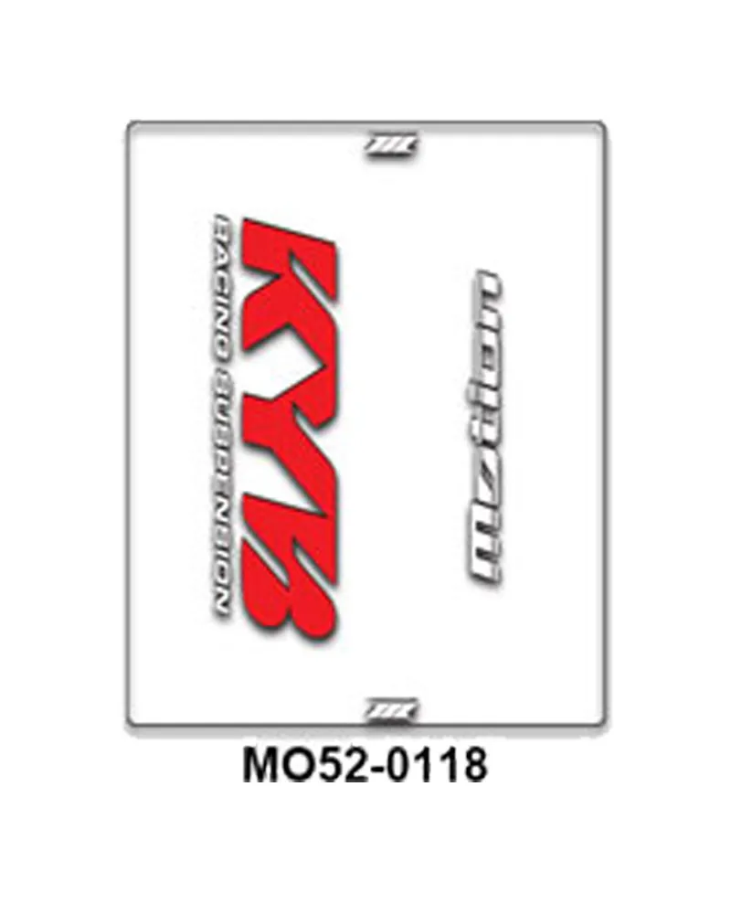 MO52-0118. MOTION Front Fork Sticker KYB - Black/White