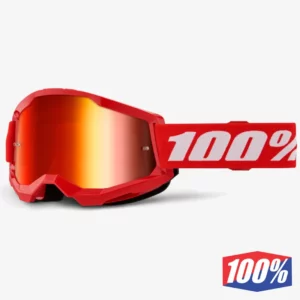 online-10025002800018. 100% Strata 2 Red/Black Goggle - Red Mirror Lens