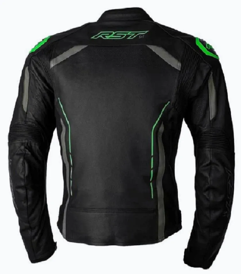 GetImageNoResize (64). RST S1 Leather Jacket - Black/Neon Green