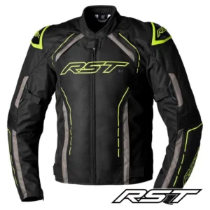 rst-s1-textile-jacket. RST S1 Leather Jacket - Black/fluo Yellow