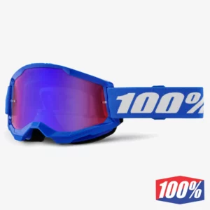 online-10025002800014. 100% Strata Blue Goggle - Blue/Red Mirror Lens