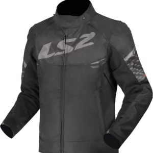 LS2_APEX_MAN_JACKET_BLACK_DARK_GREY. LS2 Apex Textile Jacket - Black/Grey