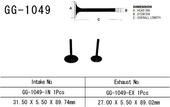 362-gg-1049-ex. VESRAH Exhaust Valve - CRF230F/L/M