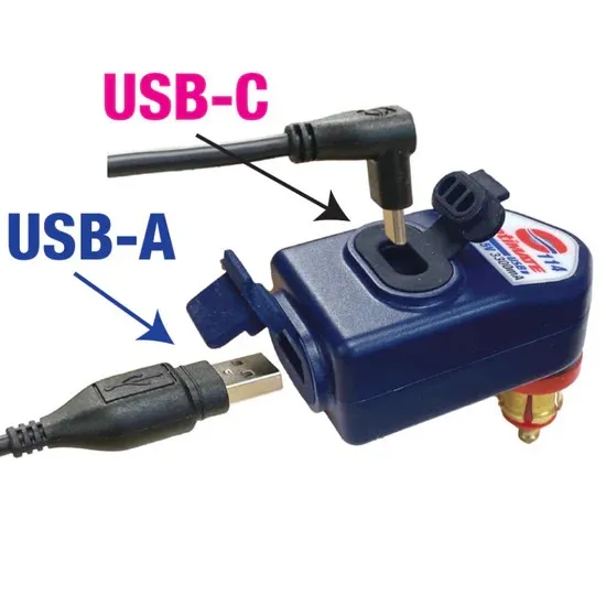 O115-SINGLE #1. OPTIMATE Charger Dual Output USB-C & USB-A - BMW/Triumph