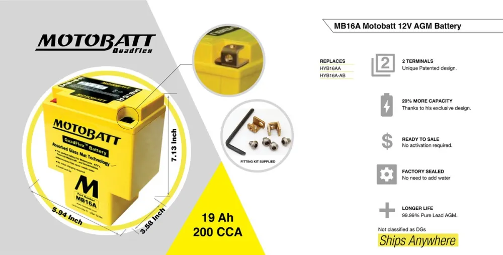 MB16A #4. MOTOBATT MB16A Battery