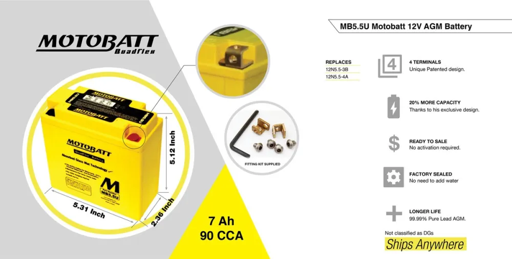MB5.5U #4. MOTOBATT MB5.5U Battery
