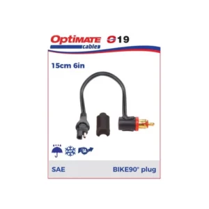 O19-SINGLE#1.jpg. OPTIMATE Adapter SAE To Bike 90deg Plug - 15cm