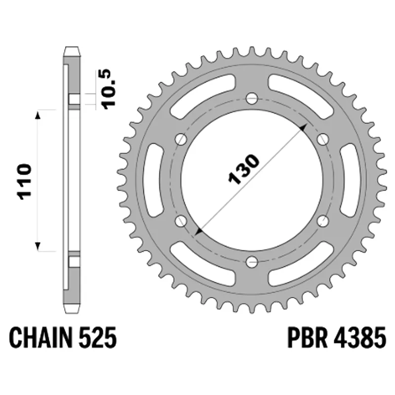 213-R-4385-44#1.jpg. PBR Rear Sprocket 4385-44