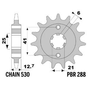 213-F-0288-17#1.jpg. PBR Front Sprocket 288-17