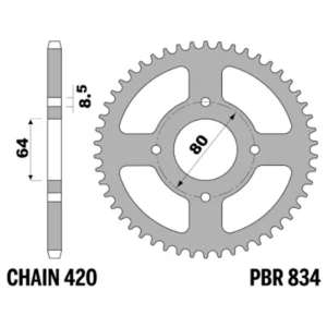 213-R-0834-48#1.jpg. PBR Rear Sprocket 834-48