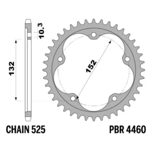 213-R-4460-41TEMP#1.jpg. PBR Rear Sprocket 4460-41 Tempered Steel