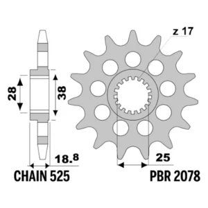 213-F-2078-20#1.jpg. PBR Front Sprocket 2078-20
