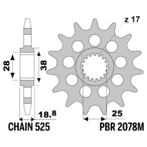 213-F-2078M-19#1.jpg. PBR Front Sprocket 2078M-19