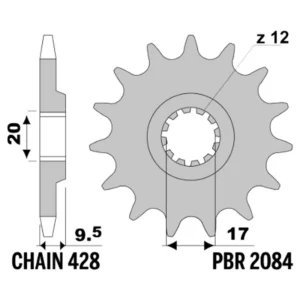 213-F-2084-12#1.jpg. PBR Front Sprocket 2084-12
