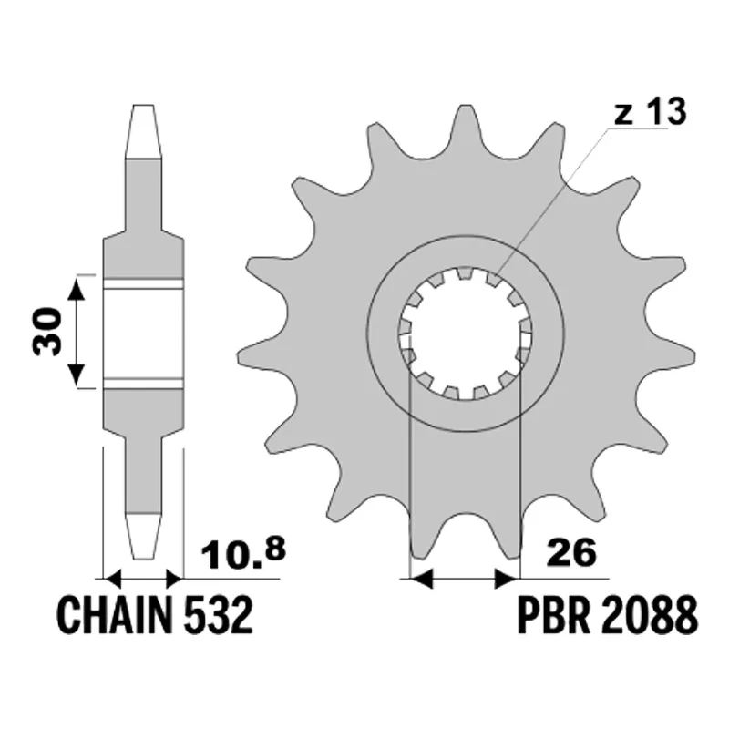 213-F-2088-17#1.jpg. PBR Front Sprocket 2088-17