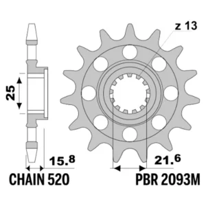213-F-2093M-14#1.jpg. PBR Front Sprocket 2093M-14