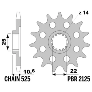 213-F-2125-15#1.jpg. PBR Front Sprocket 2125-15