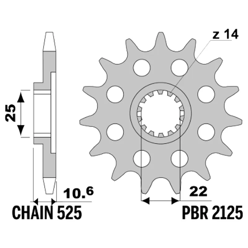 213-F-2125-15#1.jpg. PBR Front Sprocket 2125-15