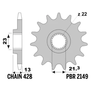 213-F-2149-16#1.jpg. PBR Front Sprocket 2149-16