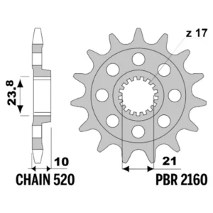 213-F-2160-13#1.jpg. PBR Front Sprocket 2160-13