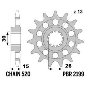213-F-2199-15#1.jpg. PBR Front Sprocket 2199-15