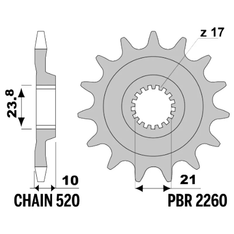 213-F-2260-13#1.jpg. PBR Front Sprocket 2260-13
