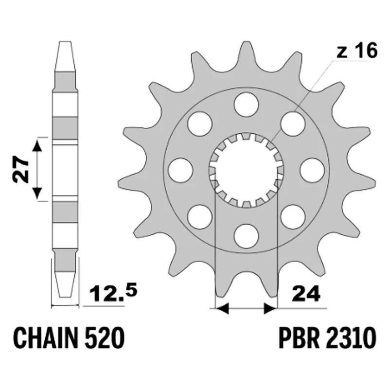 213-F-2310-17#1.jpg. PBR Front Sprocket 2310-17