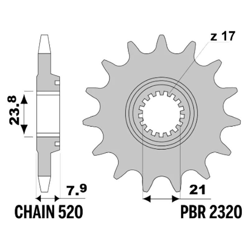 213-F-2320-13#1.jpg. PBR Front Sprocket 2320-13