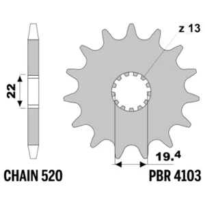 213-F-4103-12#1.jpg. PBR Front Sprocket 4103-12