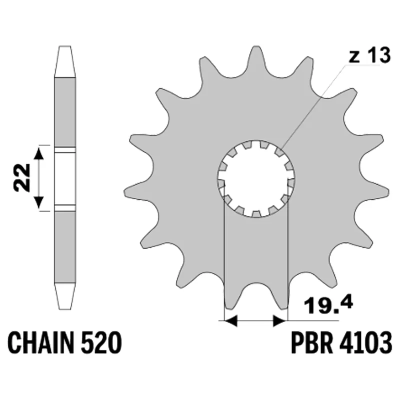 213-F-4103-12#1.jpg. PBR Front Sprocket 4103-12