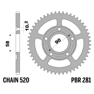 213-R-0281-38#1.jpg. PBR Rear Sprocket 281-38