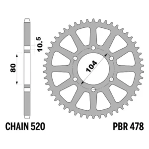 213-R-0478-39#1.jpg. PBR Rear Sprocket 478-39
