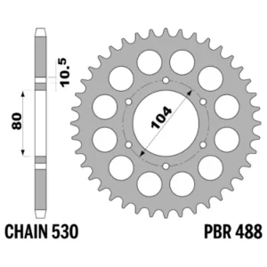 213-R-0488-45#1.jpg. PBR Rear Sprocket 488-45