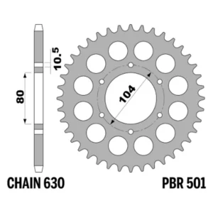 213-R-0501-39#1.jpg. PBR Rear Sprocket 501-39
