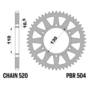 213-R-0504-38#1.jpg. PBR Rear Sprocket 504-38