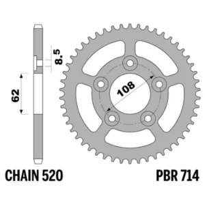 213-R-0714-40#1.jpg. PBR Rear Sprocket 714-40