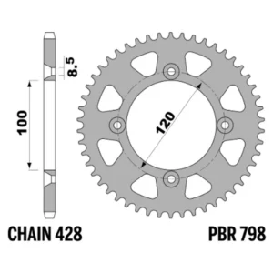 213-R-0798-51#1.jpg. PBR Rear Sprocket 798-51