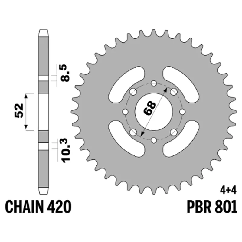 213-R-0801-49#1.jpg. PBR Rear Sprocket 801-49