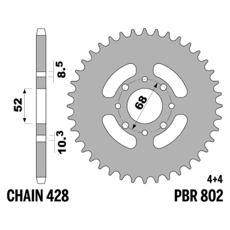213-R-0802-42#1.jpg. PBR Rear Sprocket 802-42