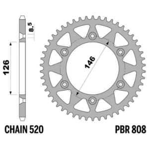213-R-0808-49#1.jpg. PBR Rear Sprocket 808-49