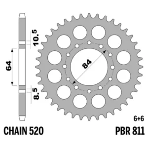 213-R-0811-40#1.jpg. PBR Rear Sprocket 811-40