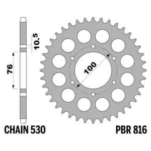 213-R-0816-45#1.jpg. PBR Rear Sprocket 816-45